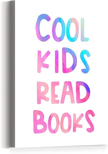 Lienzo decorativo para pared rincón de lectura para niños, cita genial para amantes de los libros, perfecto para la habitación de los niños, el aula
