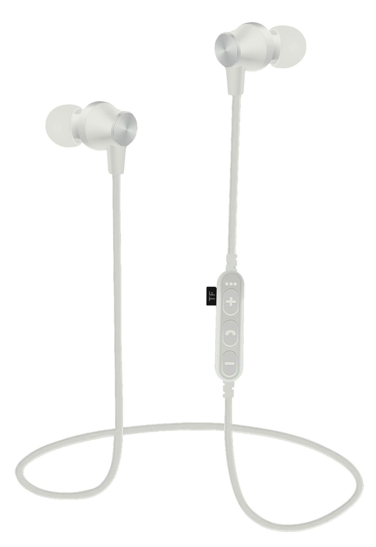 JuicePods Sport In Ear Headphones, Wireless Bluetooth Connection, Microphone for Calls, Lightweight Sport Design, 4 hours playtime - White