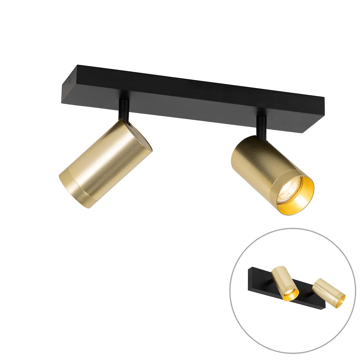 Qazqa Modern Spotlight Ceiling Brass Adjustable Jeana Modern Suitable For Led Gu10 1 Way Light Steel Surface Mounted Spotway Light Suitable For Kitchen I Bedroom I - View #4