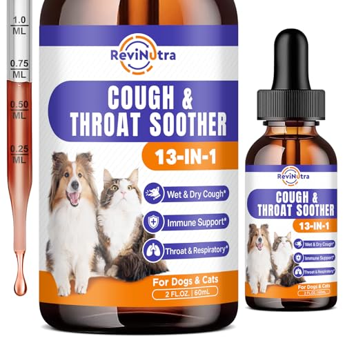 Cough Treatment for Dogs & Cats - Mullein Leaf & Elderberry Blend - Dry, Wet & Barky Cough Relief...