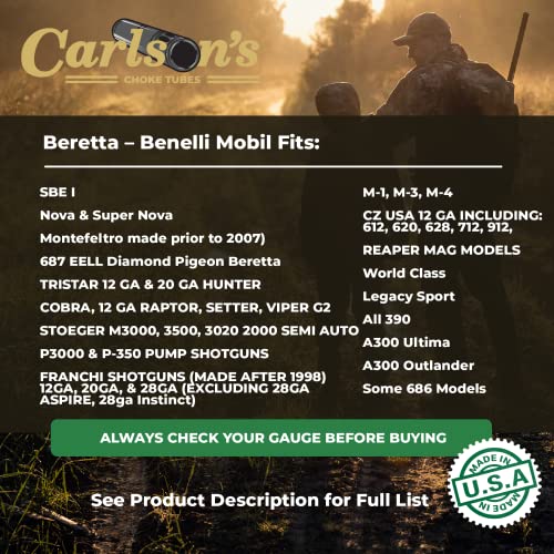 Carlsons 12 Gauge Choke Tubes for Beretta, Benelli Shotguns | Stainless Steel | Gold Competition Target Ported Sporting Clays
