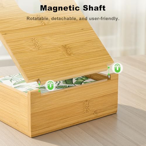 Distributeur serviette papier en bambou pour table de cuisine et bar - 5