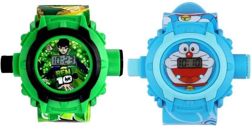 QALIBA Boys & Girls Ben-10 & Doraemon 24-Images Digital Display Projector Cartoon Watch for Kids (B0CJ5QR3WL) Amazon Price History, Amazon Price Tracker