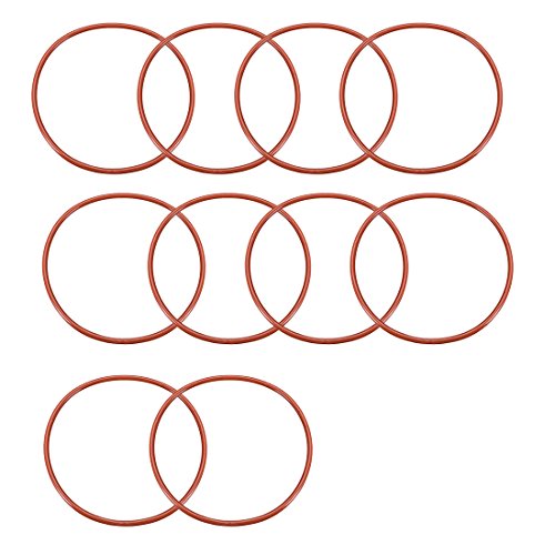 sourcingmap Silicone O-Ring, 70mm OD, 65.2mm ID, 2.4mm Width, VMQ Seal Rings Gasket, Red, Pack of 10, 70x65.2x2.4mm