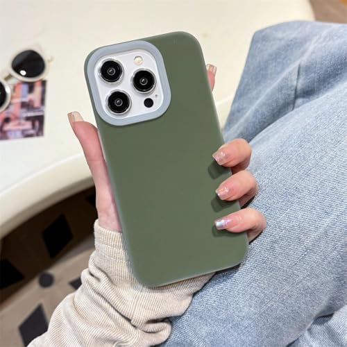 Coque silicone liquide mat iPhone 16 Pro Max vert foncé élégant