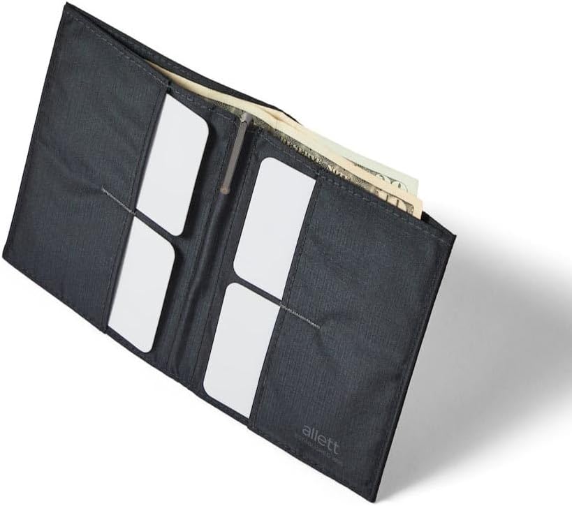 Allett Coin Wallet 2.0, Onyx Black | Leather, RFID Blocking, Velcro Pocket, Slim, Minimalist, Bifold, Water Resistant, Thin, Front Pocket | Holds 4-24 Cards, Flat Bills & Receipts - Image 2
