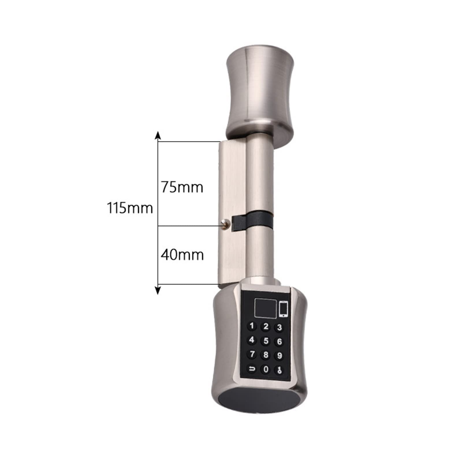 Serrure connectée, Cylindre TUYA App mot de passe empreinte digitale biométrique électronique serrure de porte intelligente clavier numérique Code serrure sans clé,Construite pour durer(115mm)