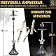 M. ROSENFELD Shisha Set 4 Anschlüsse – Big ONE Komplett Set 111 cm Hookah mit 4 Anschlüssen inkl. Adapter Closed Chamber mit Klickgewinde + Edelstahl Tauchrohr & Diffusor Kaminkopf Molassefänger