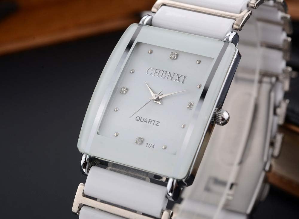 CARLIEN Fashion Couple Watches Women Men Lover's Watch Unique Rhinestone Ceramics Quartz Waterproof Wristwatches