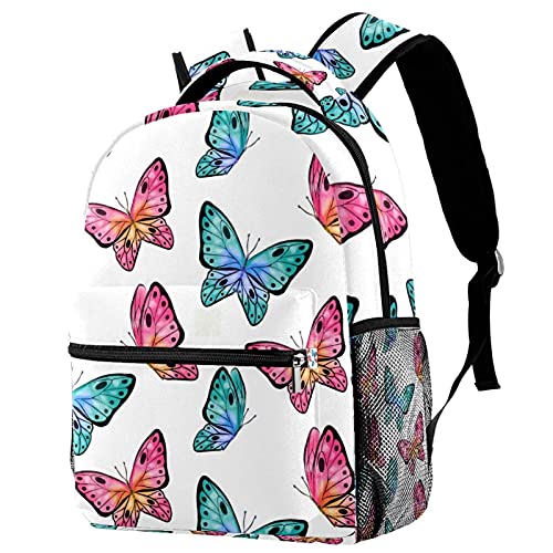 Sac à dos ordinateur 14" avec protection antichoc et motif papillon