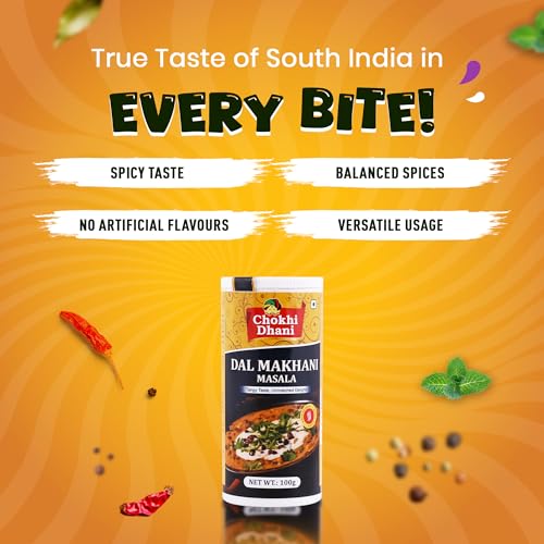 Image of Chokhi Dhani Dal Makhani Masala 100g | Punjabi Style Dal Makhani Spice Mix | Rich Creamy Gravy Masala | Authentic Dhaba Style Curry Masala | Indian Spice Blend | No Preservatives