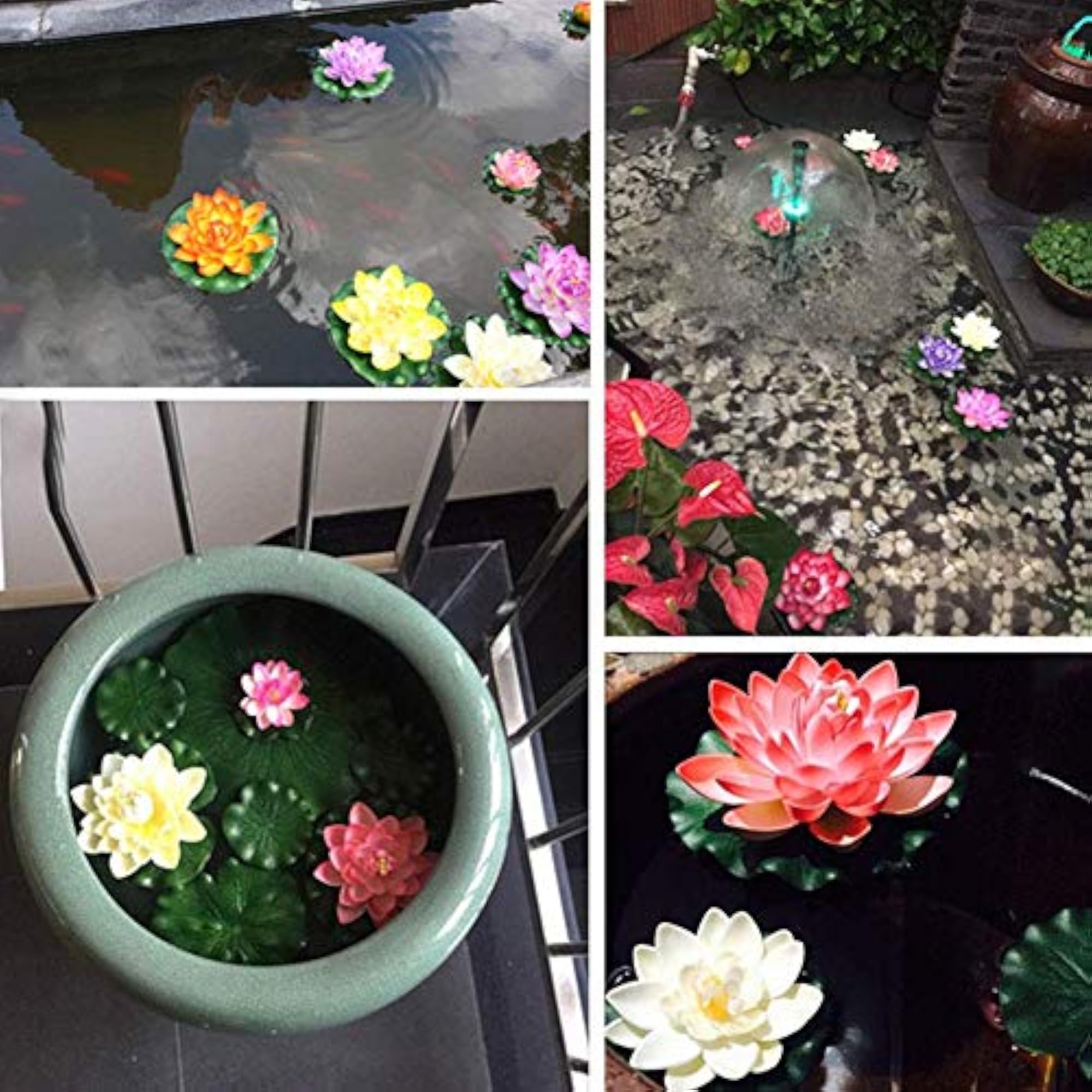 Artificial Floating Lotus Shape Water Surface Decoration, White