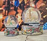 2er Set süße Souvenir-Schneekugeln Weihnachtsmarkt München in 2 Größen | Christkindlmarkt | Durchmesser 45mm und 65mm | 3-74-87