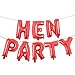 Hen Party Banner Letters Balloons Pack Bachelor Party Supplies Decoration 16 Inches of Foil Mylar Supplies Kit (Red)