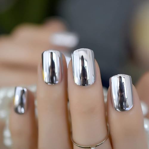 Miniatura 10 de iBeautying - Uñas postizas a presión blancas y rosas francesas, uñas postizas con acabado de gel UV, uñas postizas reutilizables con purpurina