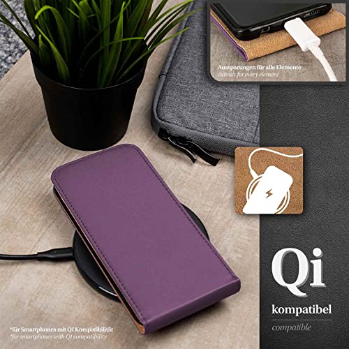 Étui iPhone 12 mini moex en cuir synthétique violet à clapet protection 360 - 7