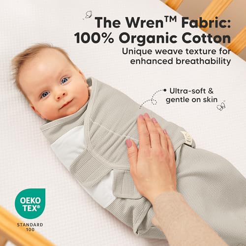 Image of 3-Pack Organic Swaddles for Newborns, Baby Swaddles 0-3 Months (Granite) | Newborn Swaddle Sleep Sacks, Soft Cotton, Infant, Baby Swaddle Wraps, Girls, Boys, Large Hook & Loop Closure