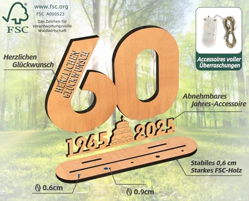 Giftota - Originelle 18 Geburtstag Geschenk Mädchen & Jungen - Geldgeschenke Geburtstag 18 mit LED Lichterkette Ständer - 2025 Holz-Schild Gästebuch - 18 Geburtstag Deko - Personalisierbares Geschenk