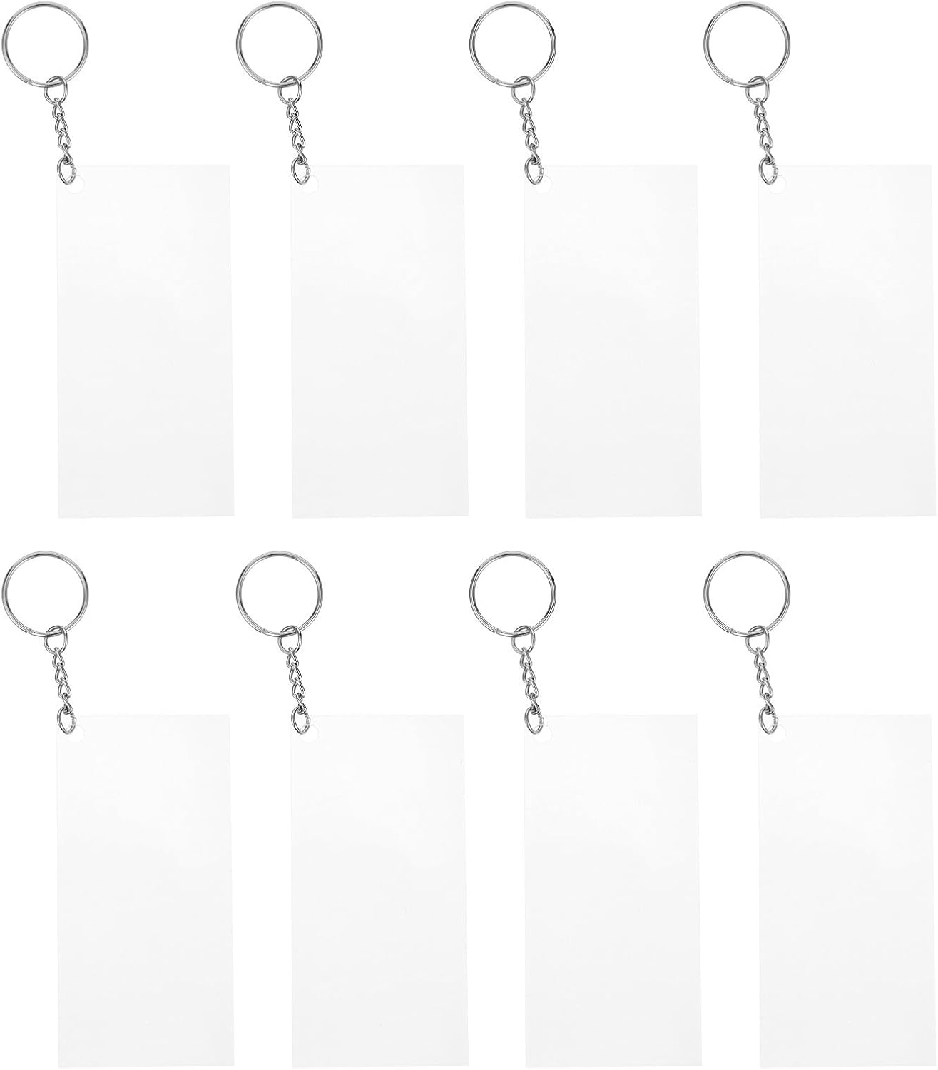 Beaupretty 30pcs DIY Acrylic Keychain Blank Board with Alloy Ring