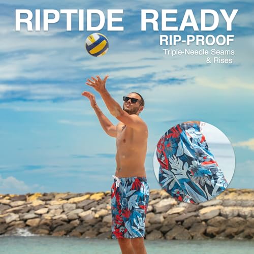 Image of Kanu Surf Men's Big Viper Extended Size Stripe Swim Trunk