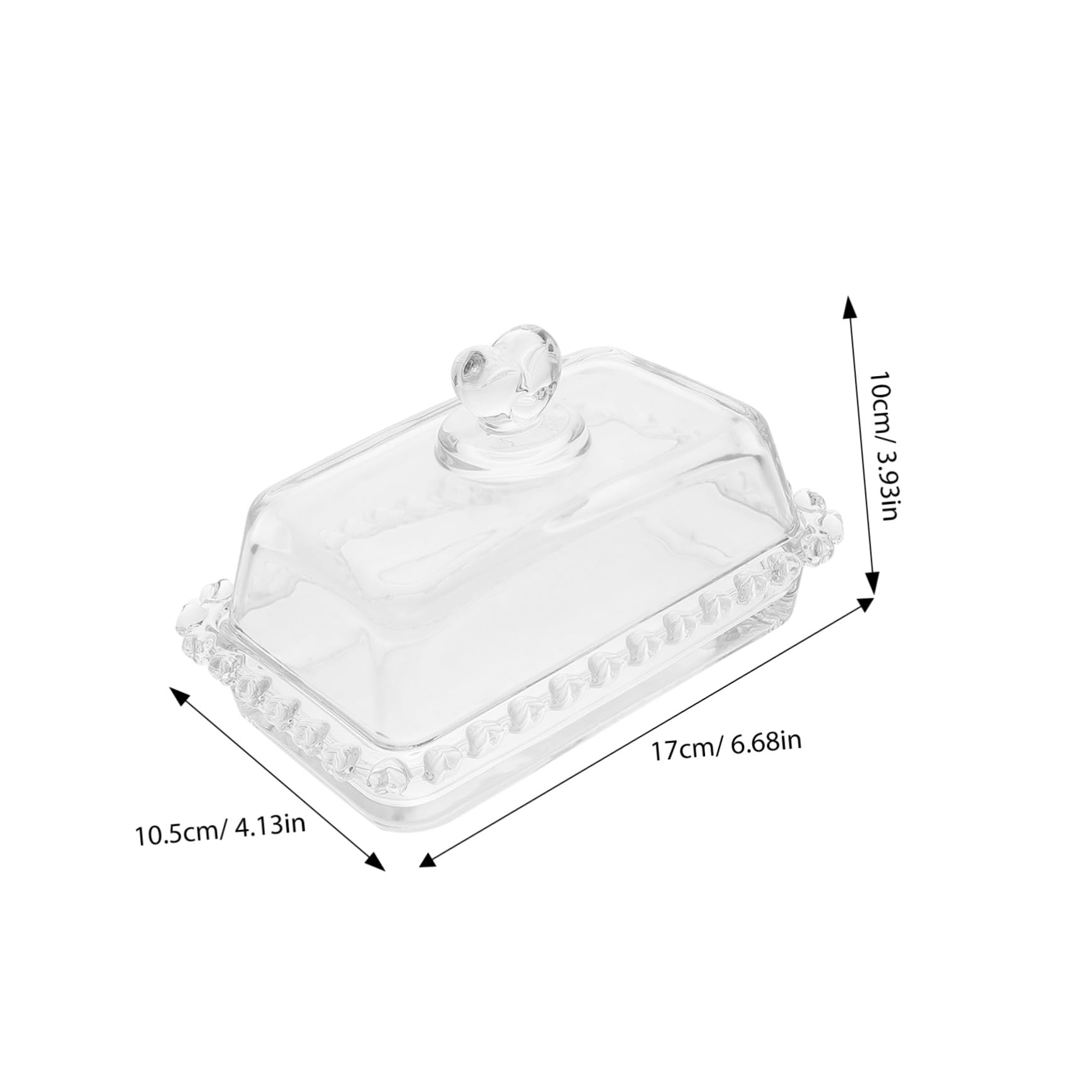 Beurrier En Verre Transparent Avec Couvercle, Plaque à Beurre Compacte, Verre Résistant, Conservation Fraîcheur, Usage Quotidien, Adapté Réfrigérateur, Modèle Cœur Design