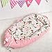 DILIMI Baby Lounger Cover, Cotton Baby Nest Replacement Cover for Girls Boys, Soft Breathable Reversible Newborn Lounger Cover, Pink Floral (Only Cover)