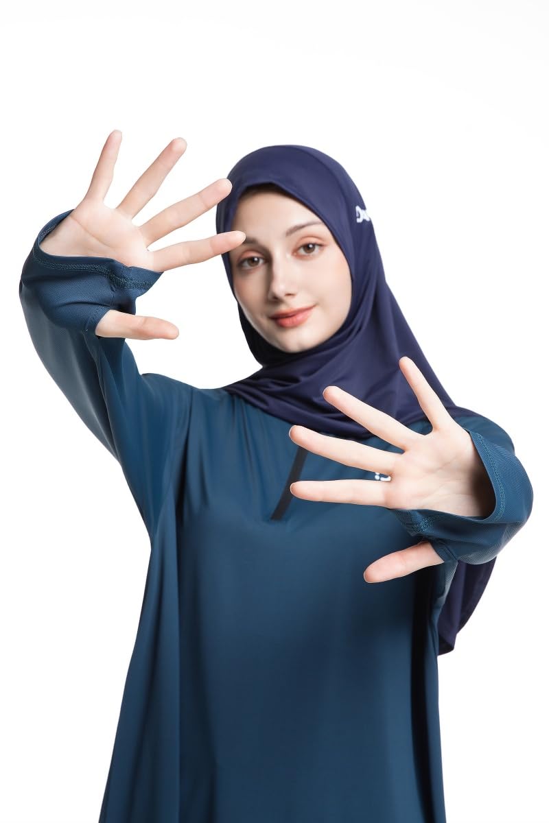 Modest Long Sleeve Shirts for Women Quick Dry Athletic Top Yoga Running Workout Tees for Muslim Women