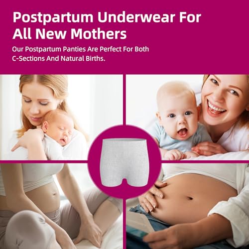 Culotte de maternité extensible contre les irritations post-accouchement lot de 8 gris - 7