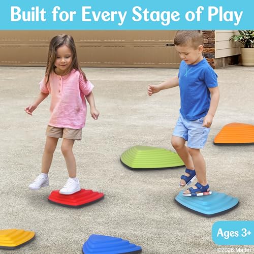 Fisher-Price™ Stepping Stones for Kids – Durable Non-Slip Stones Encourage Toddler Balance & Gross Motor Skills, Indoor & Outdoor Toys, Obstacle Course Play - Image 5