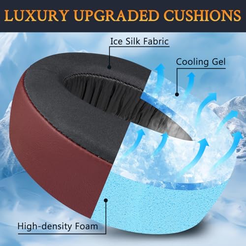 Image of SOULWIT Cooling-Gel Ear Pads Cushions for Sony New Gold Wireless PlayStation PS4 Headset, Replacement Earpads for 2018 Version, Headphone Model CUHYA-0080 - Burgundy