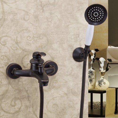 Tap with Hand Shower Set Rozin Wall Mount Bathtub Mixer Faucet with