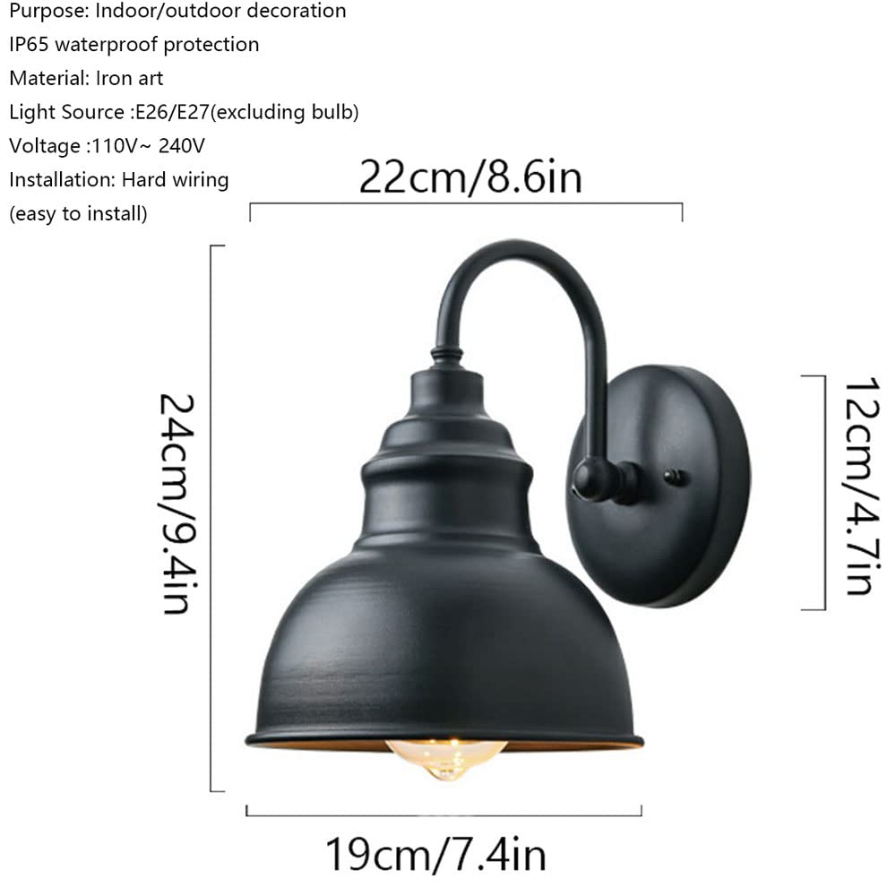 Applique da Esterno Impermeabile, Lampada a Sospensione in Metallo, Grado di Protezione IP54, Attacco E27 per Garage, Ingresso e Balcone - Elegante Elemento Decorativo (Bronzo)