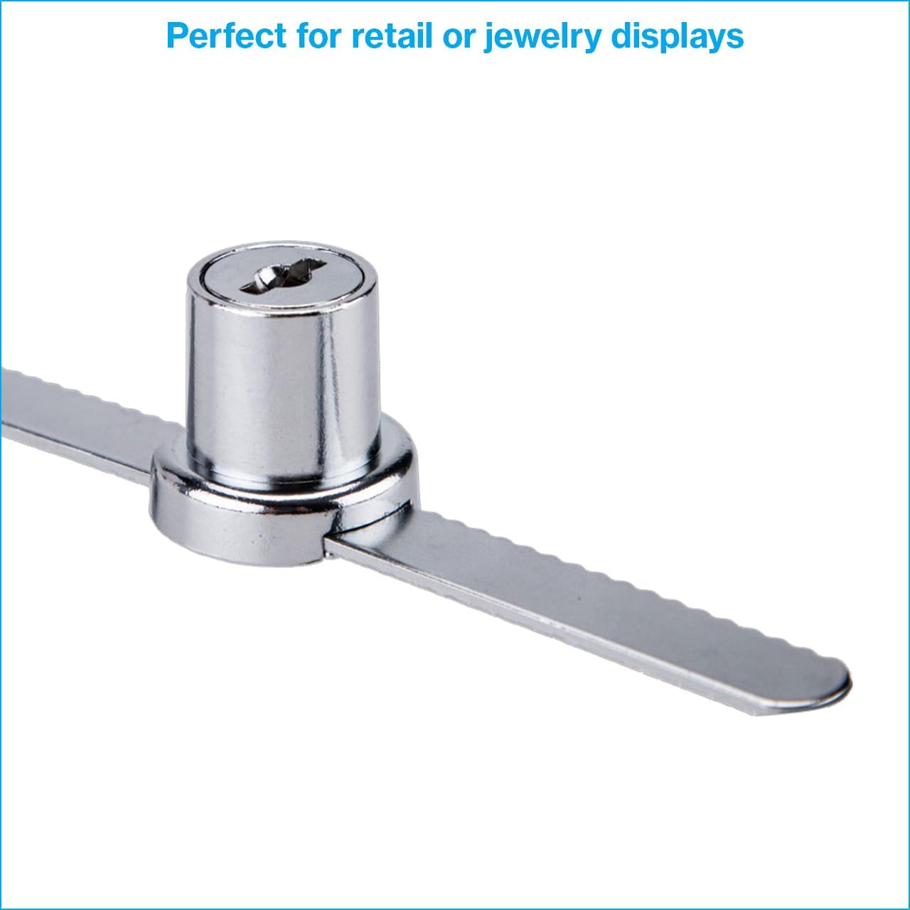 SSWBasics Ratchet Lock with Keys for Display Cases - Two Piece Lock with Key