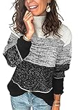 Dokotoo Womens Sweaters Fall 2021 Long Sleeve Crewneck Color Block Sweater for Women Casual Loose...