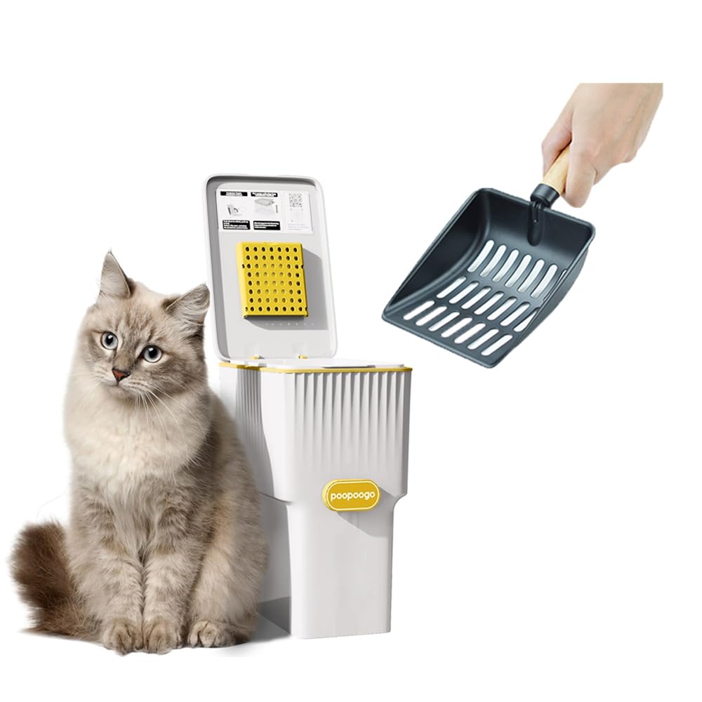 Cat Waste Trash Can + XXL Stainless Steel Litter Scoop