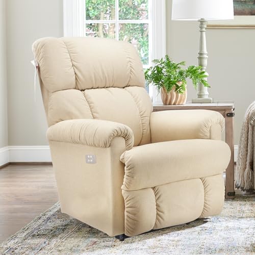 Image of LA Z BOY American Imported Pinnacle Single Seater Auto Motorized I-Clean Fabric Reclina Way Recliner Sofa | Premium Iconic Comfort Home Design | Living Room Relax Seating Chair | I Waverly Linen