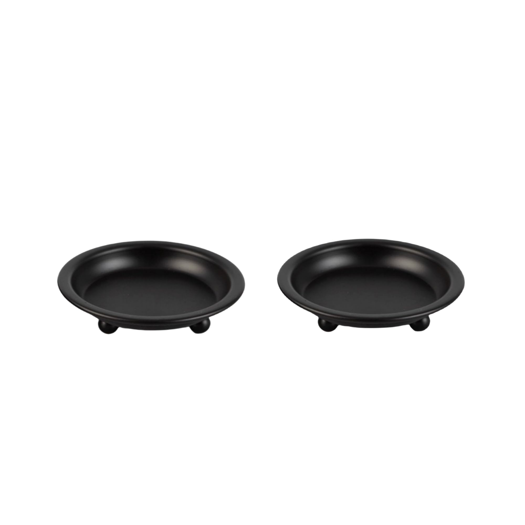 RANNYOZIO 2 Pcs Candle Holder Plate Metal Black Candle Plate for Pillar Candles Decorative Candle Stand Tea Light Holders Table Decor