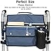 Wheelchair Storage Bag, Double-Sided Armrest Pouch with Cup Holder and Reflective Strip, for Wheelchairs and Walkers (Blue)
