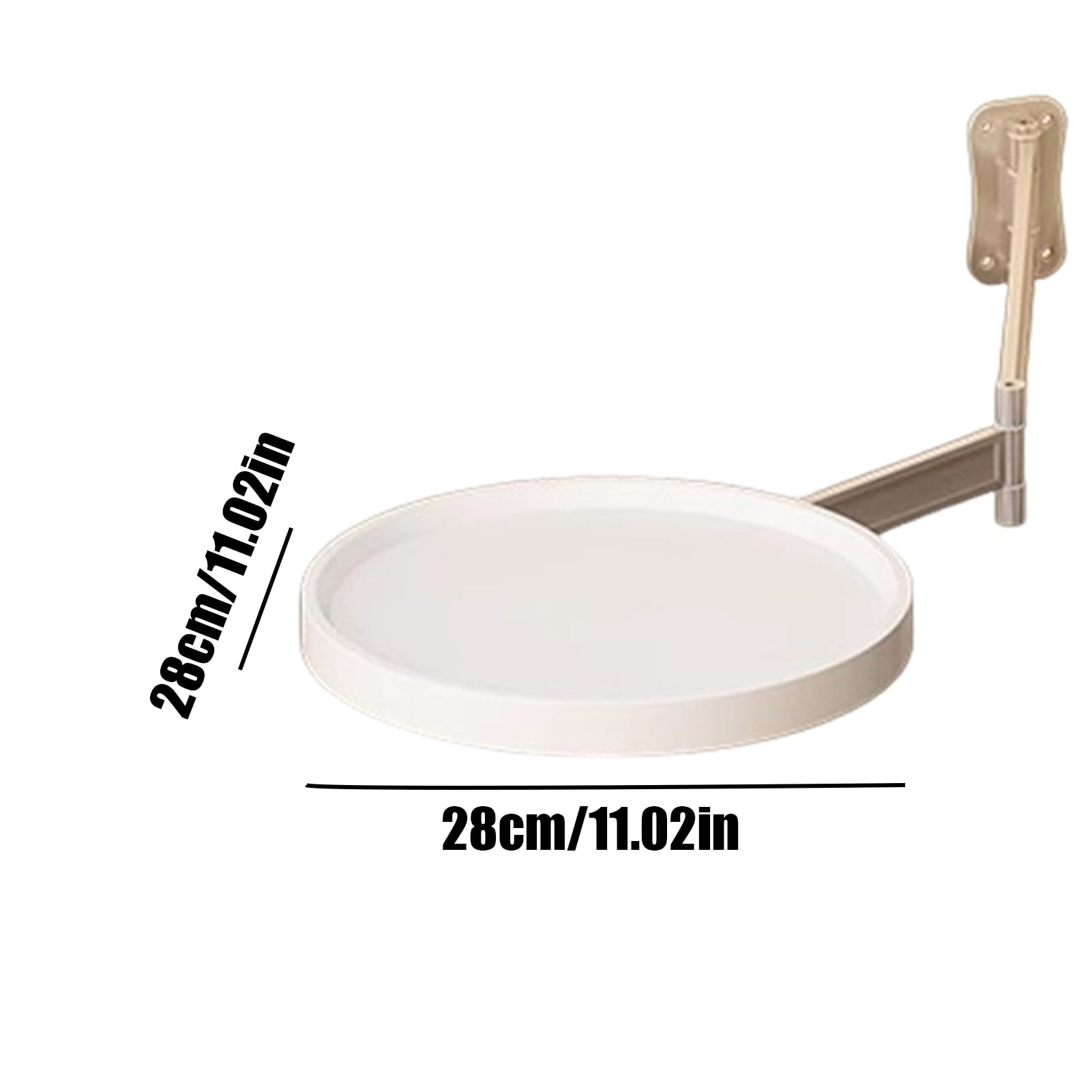 Générique Klapptisch zur Wandmontage – runder Wandtisch, um 180 ° drehbar, faltbar | Bass für Büro, Badezimmer, Snacks für Milchteekuchen, praktisch P