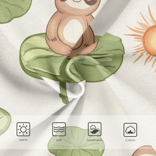 Wusikd Cute Sloth Lotus Girls' Underwear Cotton Leaves Girls Briefs Soft Toddler Underwear 2T3