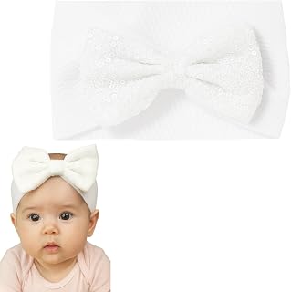 NAISHAM 1 Pcs Baby Headbands Soft Cotton Stretchy Hairbands with Sequin Bows for Newborns Toddlers Comfortable Cute Hair A... Price In India