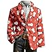 Mens Christmas Suit Jackets Funny One Button Fashion Suit Jacket Christmas Office Xmas Graphic Jacket with Pockets Red X-Large