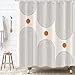 GKLEASG Boho Mid Century Shower Curtain, Minimalist Abstract Arch Simple Sun Modern Machine Washable Waterproof for Bathroom Decor Bathtub with 12 Hooks 72x72