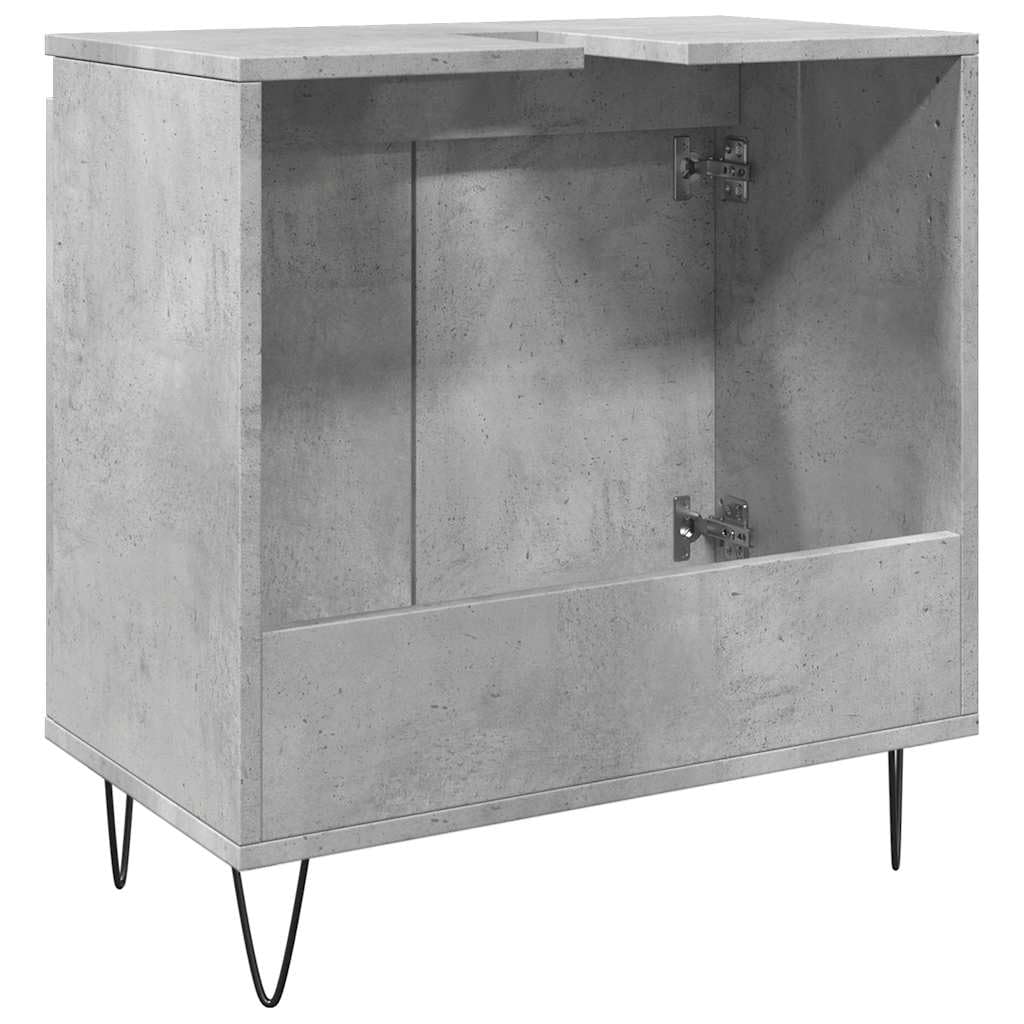 Armadietto da bagno grigio cemento, 58 x 33 x 60 cm, in legno