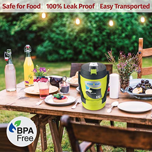 Reusable Leakproof Water Jug – 85oz Portable Half Gallon Bottle – Camping Spout – Yellow - Thumbnail 5