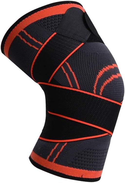Sports Kneepad 1 Pair Men Pressurized Elastic Knee Pads Support Fitness Gear Basketball Volleyball Brace Protector(D,XL)