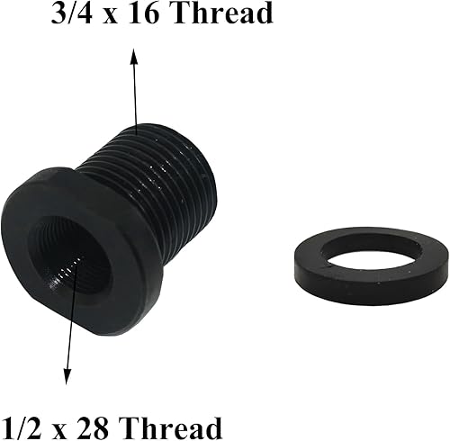 Miniatura 6 de Gugaguga 2 adaptadores de rosca y arandelas, 12 x 28-34 x 16, negro