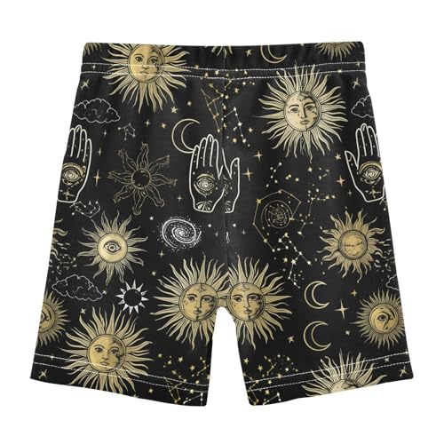Sun Hand Stars Black Girls Bike Shorts Girl Clothes Toddler Under Dress Dance Shorts for 4-10 Years,4T2