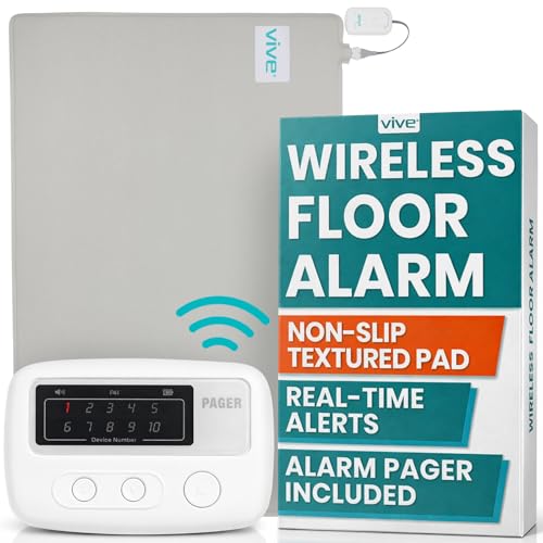 Vive Wireless Floor Alarm by Vive - Motion Sensor Kit for Elderly Dementia Patients - Weight Movement Pressure Pad Detector - Automatic Health Alert System for Mat