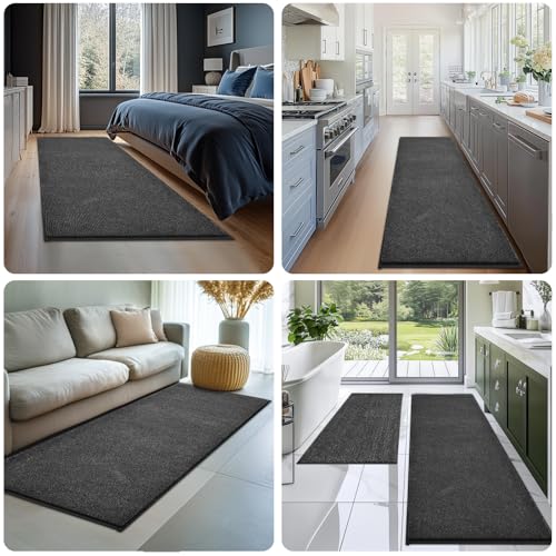 Image of Washable Kitchen Rug 24 inch x 70 inch Rectangular, Non Slip Absorbent Indoor Entryway Runner Rug for Floor, Laundry, Bathroom, Bedroom (Roll Packing)